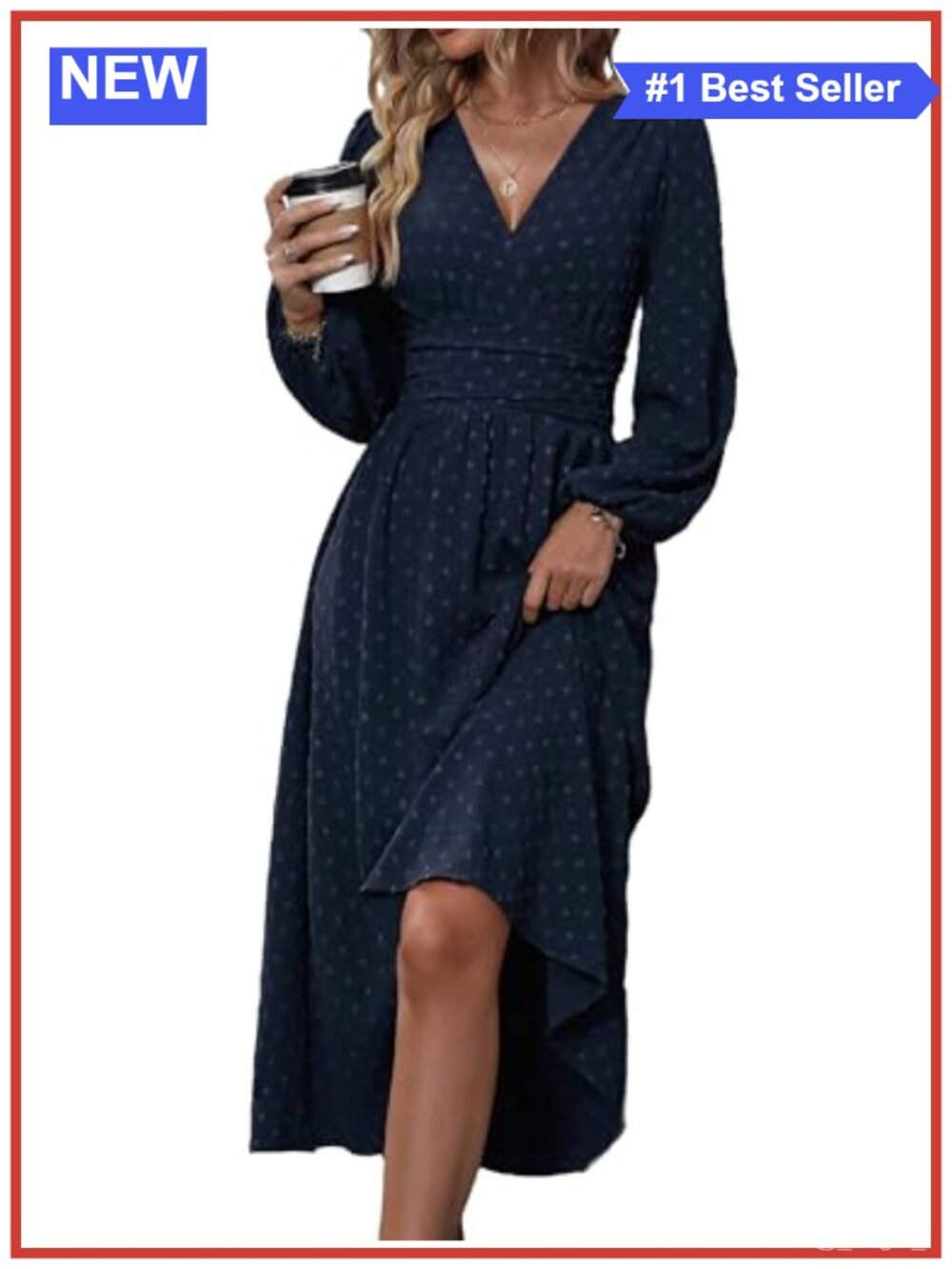 Womens Long Sleeve Maxi Dress V-Neck Formal Wedding Guest